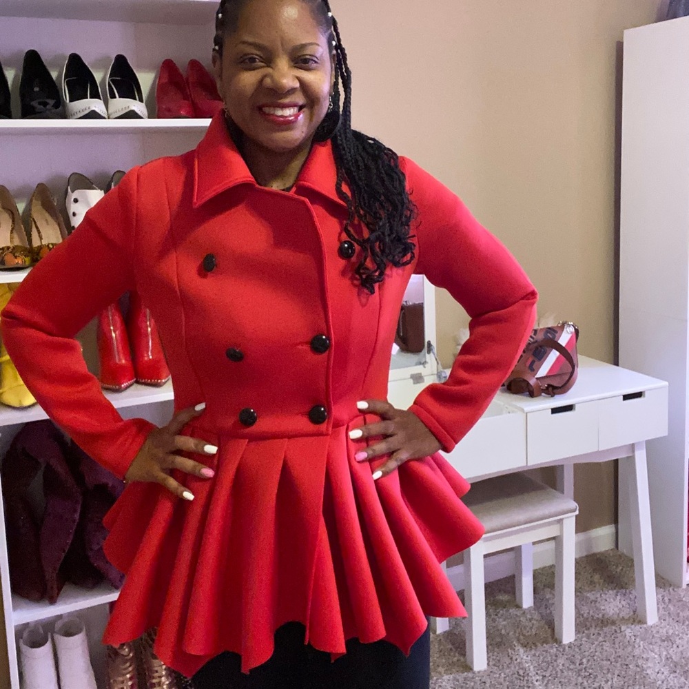 Red Peplum top😍